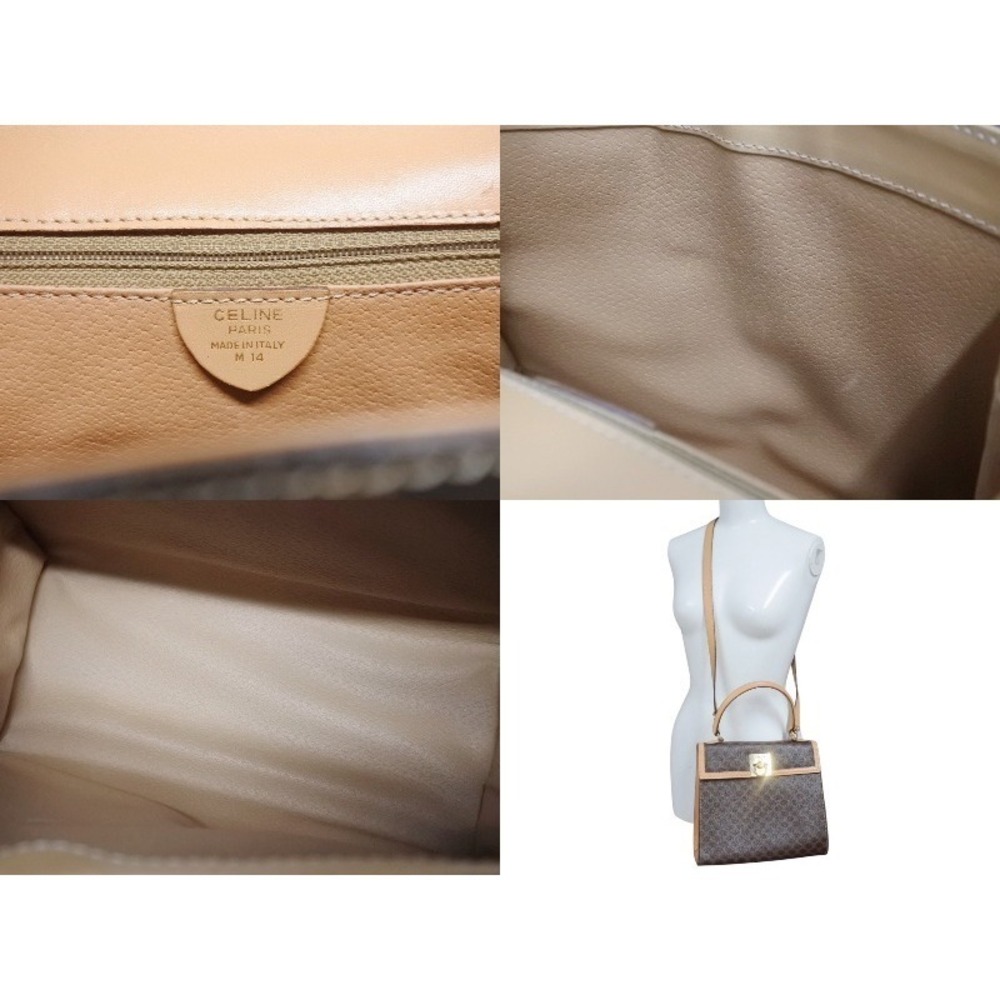 CELINE Handbag Shoulder Bag Macadam Leather Brown - Picture 10 of 10